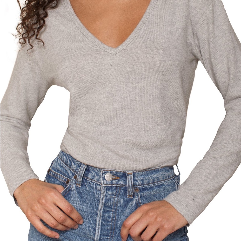 NWT Reformation Gen Knit Top Heather Grey